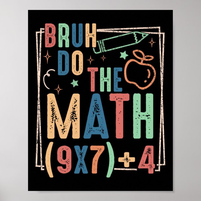Poster Divertido Seis Sete Humor de Professor Bruh Faça a (Frente)
