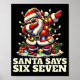 Poster Divertido Seis Sete Natal 6-7 Meme Papai Noel 6 7