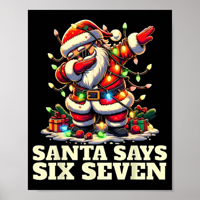 Poster Divertido Seis Sete Natal 6-7 Meme Papai Noel 6 7  (Frente)