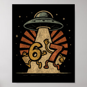 Poster Divertido Six Seven 67 Meme Internet Meme Ufo Gera