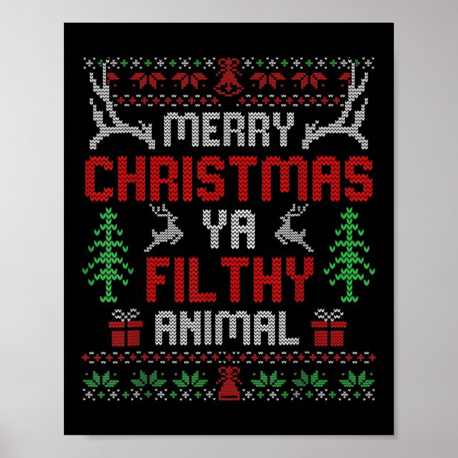 Poster Divertido Sozinho Em Filmes Domésticos Feliz Natal (Frente)