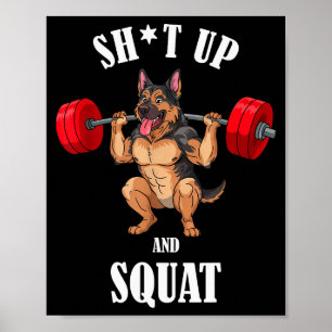 Poster Divertido Treinamento de Fitness com Agachamento d
