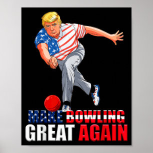 Poster Divertido Trump Boliche Faça Boliche Grande Novame