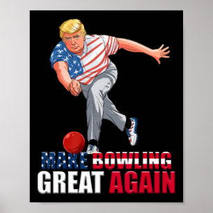 Poster Divertido Trump Boliche Faça Boliche Grande Novame
