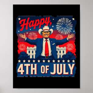 Poster Divertido Trump Feliz 4 de Julho 
