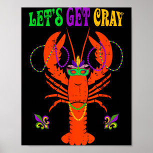 Poster Divertido Vamos Ficar Louco Lagostim - Nova Orlean