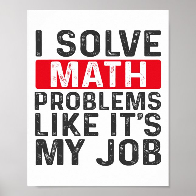 Poster Divertido Volta às Aulas Eu Resolvo Problemas de M (Frente)