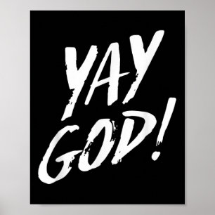 Poster Divertido Yay Deus Gráfico Jesus Religião Cristã G