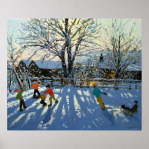 Pôster Divertimento na neve Tideswell Derbyshire
