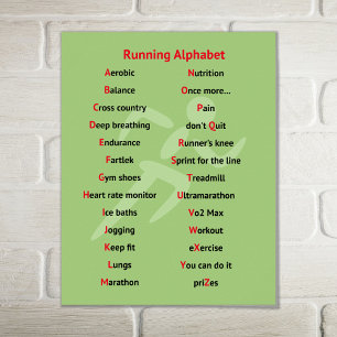 Pôster Divertimento Running do alfabeto inspirado