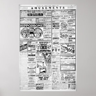Pôster DIVERTIMENTOS Barnum Bailey Eddie Foy Geo M Cohan
