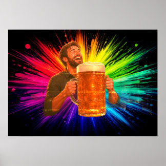 Poster Divertindo-me com a Minha Grande Cerveja numa Pare