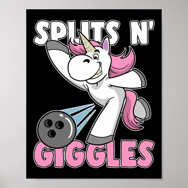 Poster Divide N' Giggles Unicorn Boliche Bowler (Frente)