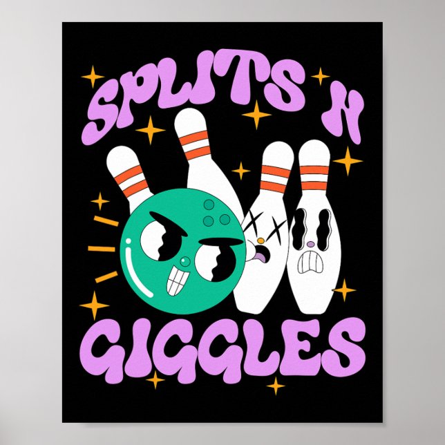 Poster Dividem-se em Giggles Funny Boliche Team Bowler Sp (Frente)