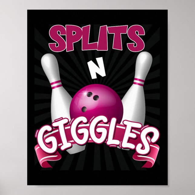 Poster Dividem-se em Giggles Funny Boliche Team Bowler Sp (Frente)