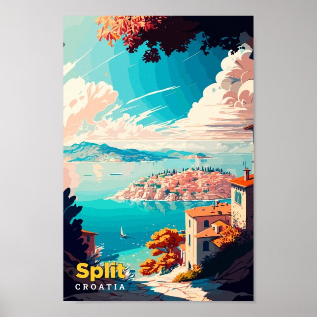 Poster Dividir a ilustração da pintura de Viagem art na C (Frente)