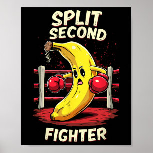 Poster Dividir Banana de Boxeira Tailandesa de Segunda Lu