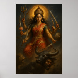 Poster Divine Goddese Durga | Guerreiro Cósmico da Luz