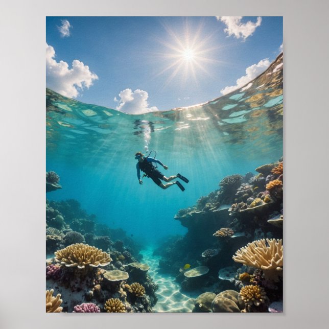 Poster diving the reef (Frente)