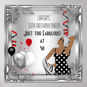 Poster Divino Aniversário Art Deco Diva 50 Anos Estandart