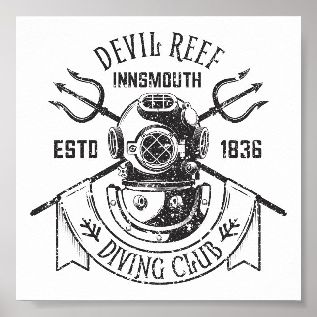 Poster Divino Club Innsmouth Lovecraftian (Frente)