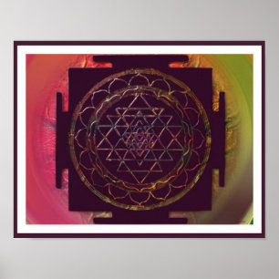 Poster divino da cor de Sri Yantra4