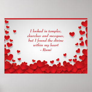 Poster Divino Dentro de Meu Amor Coração e Citação Es