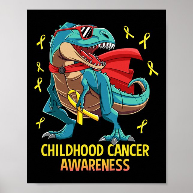 Poster Divirta Dinossauro T-Rex Crianças Canceres Sensibi (Frente)