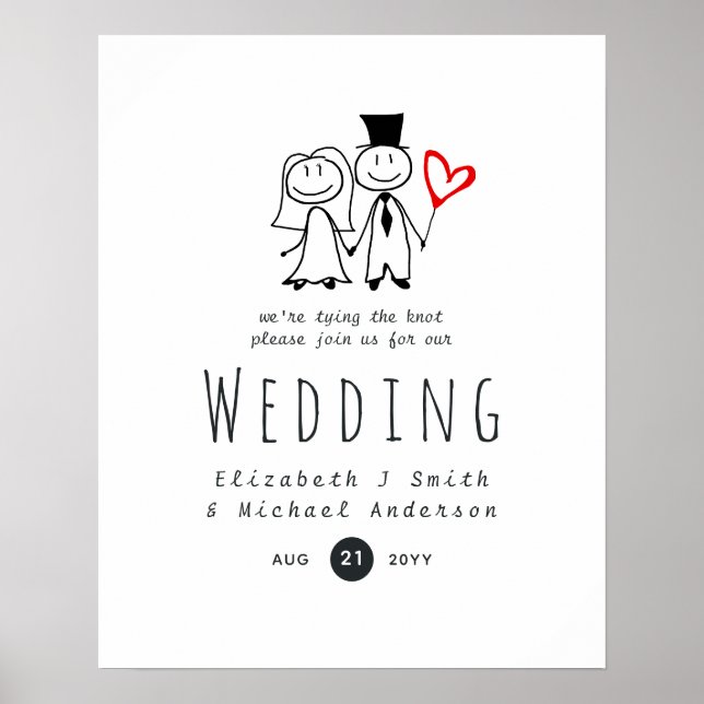 Poster Divirta-Noiva Convite de casamento Rustic Popk (Frente)