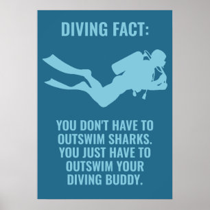 Poster Divisor de Scuba de Texto Personalizado