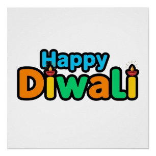 Pôster Diwali – O Festival Colorido de Luz e Alegria