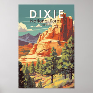 Poster Dixie National Forest Utah Viagem Art Vintage