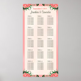 Pôster DIY Hibiscus Cor-de-rosa 15 Gráficos de Assentos d