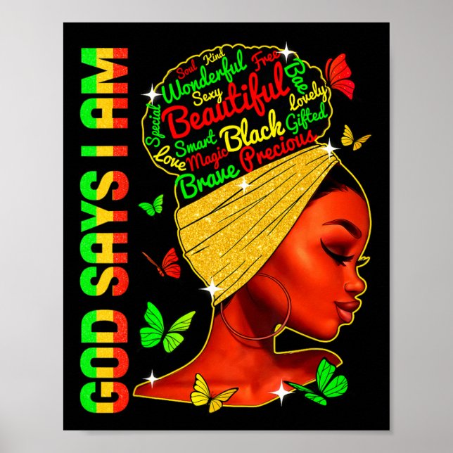 Poster Diz que sou negro Melanina negra História Mês June (Frente)