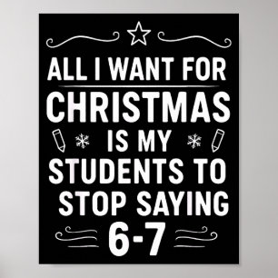 Poster Dizendo Alunos De Natal 6-7 67 Seis Sete Engraçado