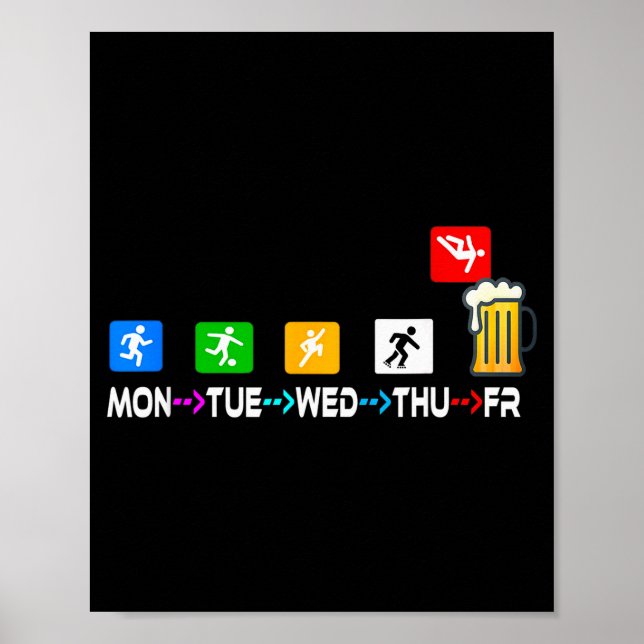 Poster Dizendo Designs Engraçados Semana Finalmente Sexta (Frente)