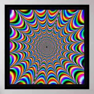 Poster Dizzying Color Spider Web