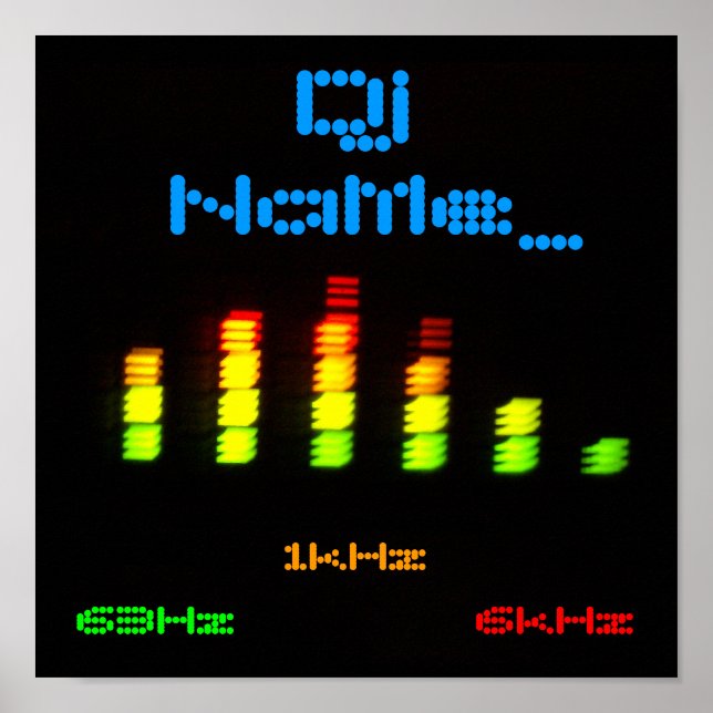 Pôster Dj Adicione seu nome Bar do Equalizador Personaliz (Frente)