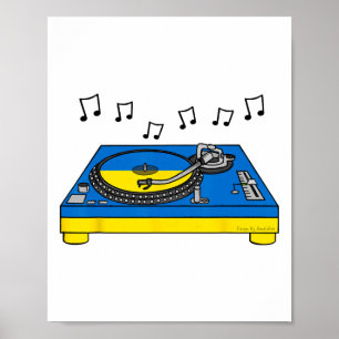 Poster Dj Bandeira Ucraniana Ucrânia Produtor Musical Mús