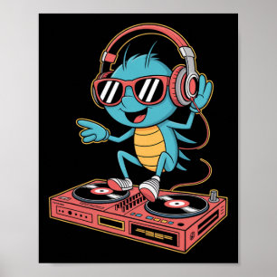 Poster Dj Cricket Spin A Música Vibes da Festa