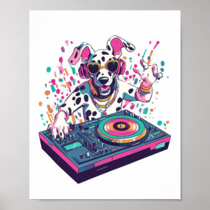 Poster DJ Dalmata � Festa Rave de EDM Cachorro