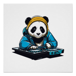 Pôster DJ Kawaii Panda