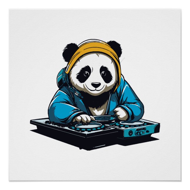 Pôster DJ Kawaii Panda (Frente)