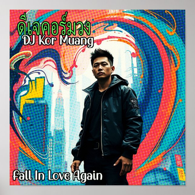 Poster DJ Kor Muang - Apaixone-Se Novamente (Frente)