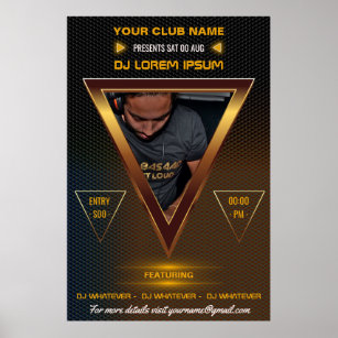 Pôster DJ Music e Dance Gig adicionar foto e logotipo