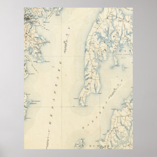 Poster DM de Annapolis do vintage & baía de Chesapeake