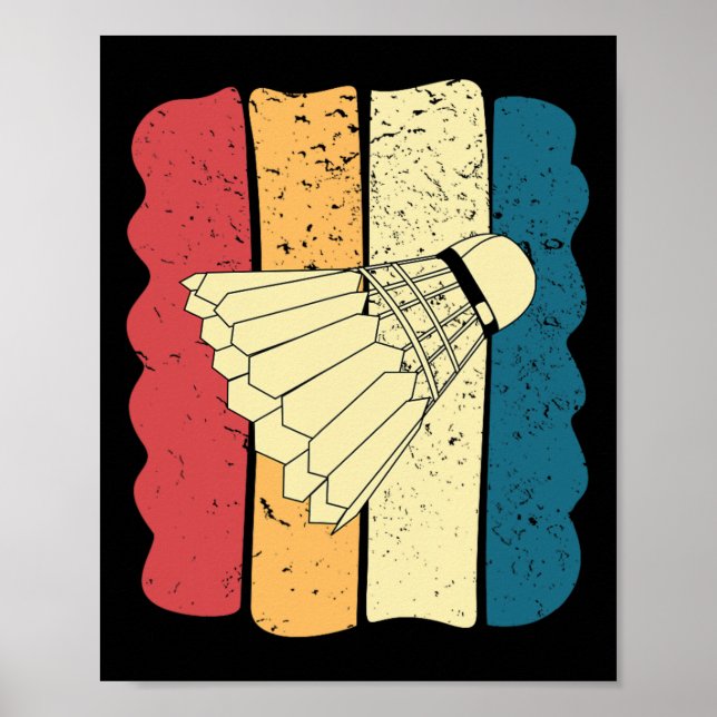 Poster Dminton Funny Vintage Engraçado Idea (Frente)