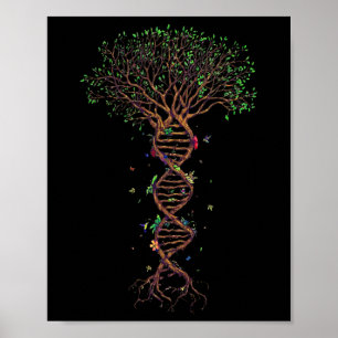 Poster Dna Tree Geneticamente Engraçado Dia da Terra Plan