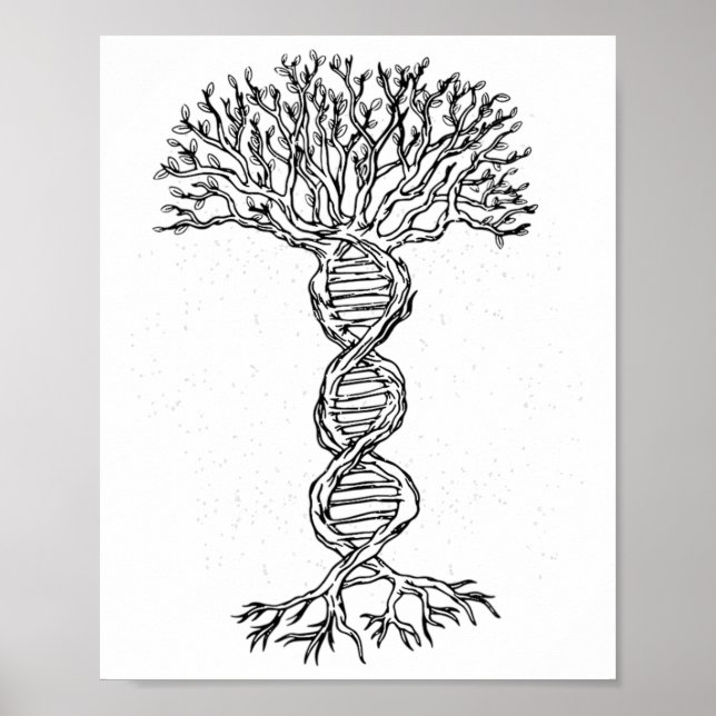 Poster Dna Tree Life Genetics Biologista Science Earth Da (Frente)