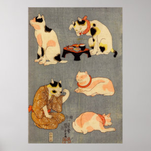 Pôster ) do 中 do (do たとえ尽の内, gatos japo